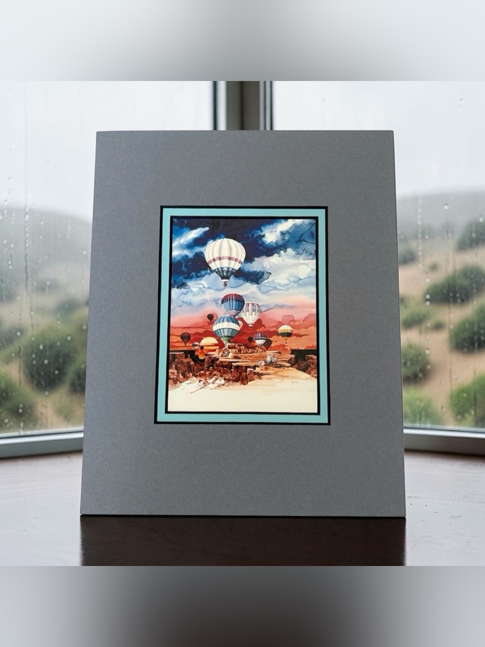 Michael Atkinson Pueblo Balloon Festival Postcard Art Print Double Matted